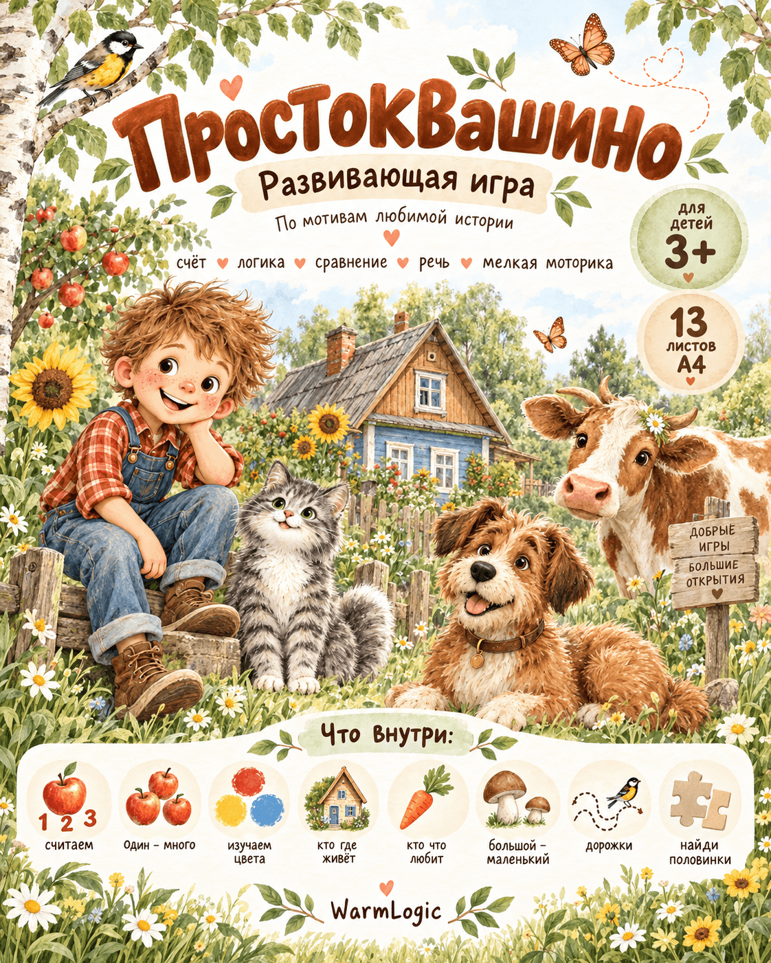 Комплект развивашек по мотивам "Простоквашино"